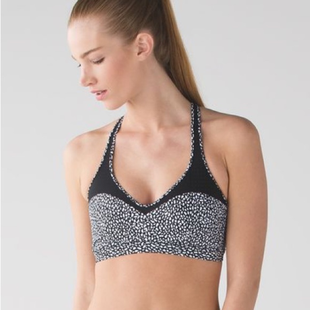 Lululemon Salty Swim Sporty Bikini Top Miss Mosaic Balck